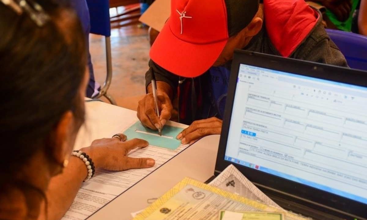 Cerca de mil indígenas do Povo Xakriabá foram atendidos no mutirão de acesso à documentação civil em Minas Gerais -  (crédito: Cecília Pederzoli /TJMG )