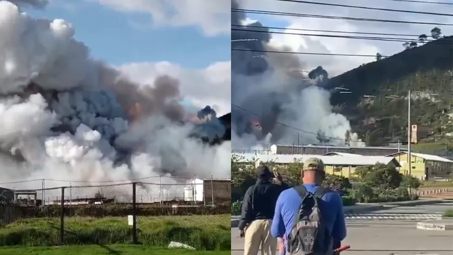 Explosão em uma fábrica de pólvora e fogos de artifício no município colombiano de Soacha -  (crédito: Reprodução/Redes sociais)