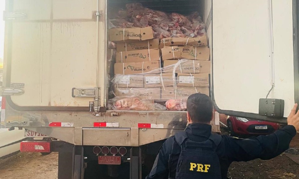 PRF recupera carga de carnes avaliada em R$ 400 mil menos de 24h após roubo -  (crédito: Rede de Noticias)