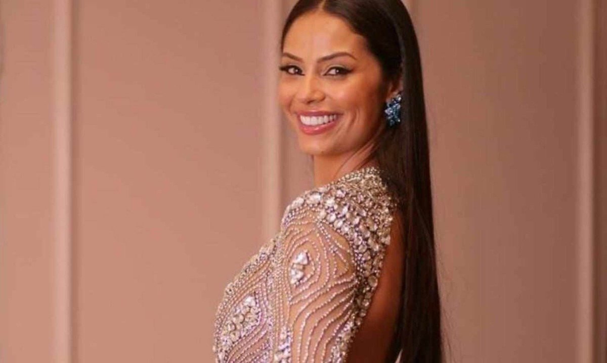 Modelo e empreendedora, Tatiana Gonçalves é a ganhadora do Miss Universo Minas Gerais e será a primeira mãe a representar o estado no Miss Universo Brasil -  (crédito: Reprodução / Cassio Blackvídeo)