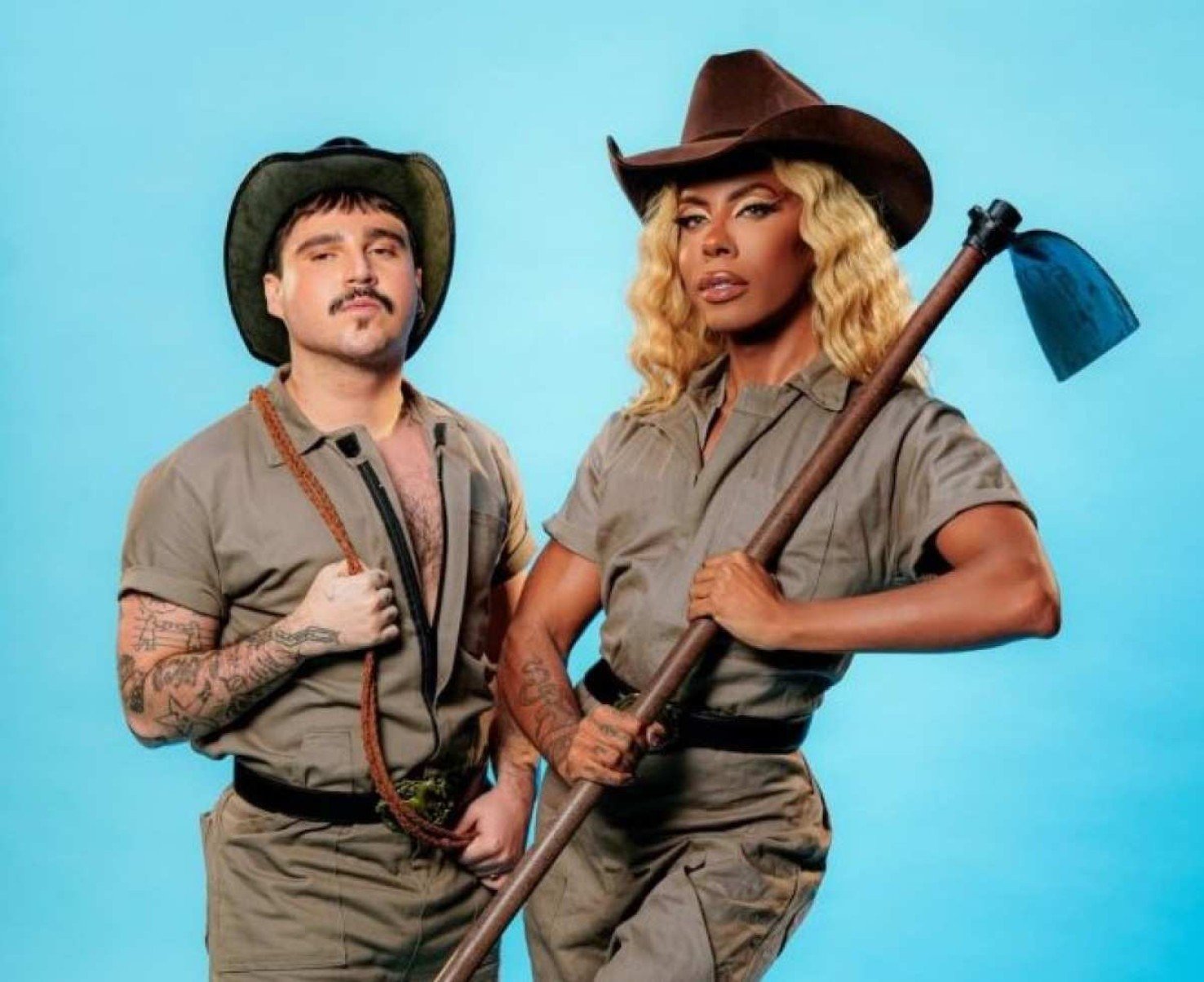 Rafa Chalub e Bianca Dellafancy no programa Dando duro