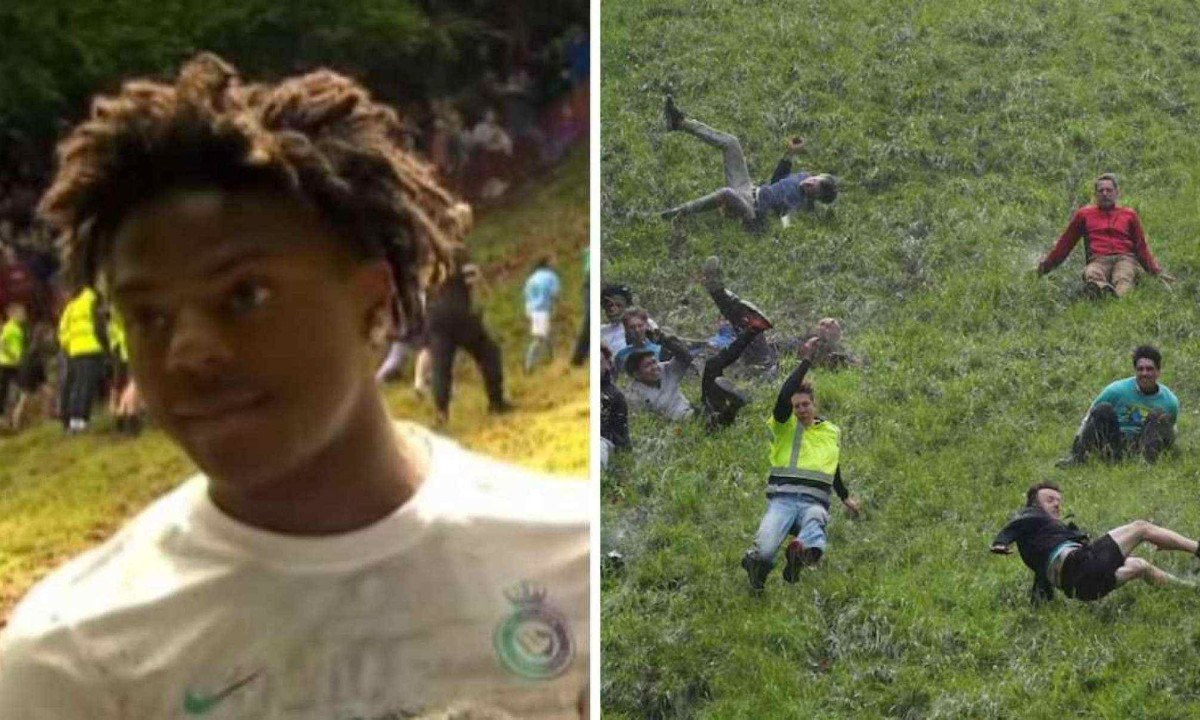 Youtuber foi ao hospital por conta de lesão na perna, agravada pela participação na corrida do queijo -  (crédito: Reprodução / redes sociais / AFP)