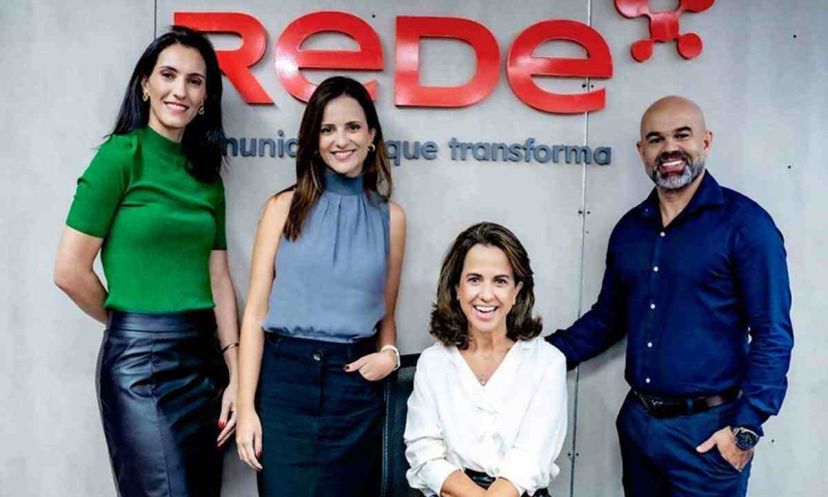 As diretoras da Rede Jeane Mesquita e Mariana Matoso, a CEO Flávia Rios e o diretor financeiro Luiz Fabiano Dias  -  (crédito: Cassia Cinque/Rede/Divulgação)