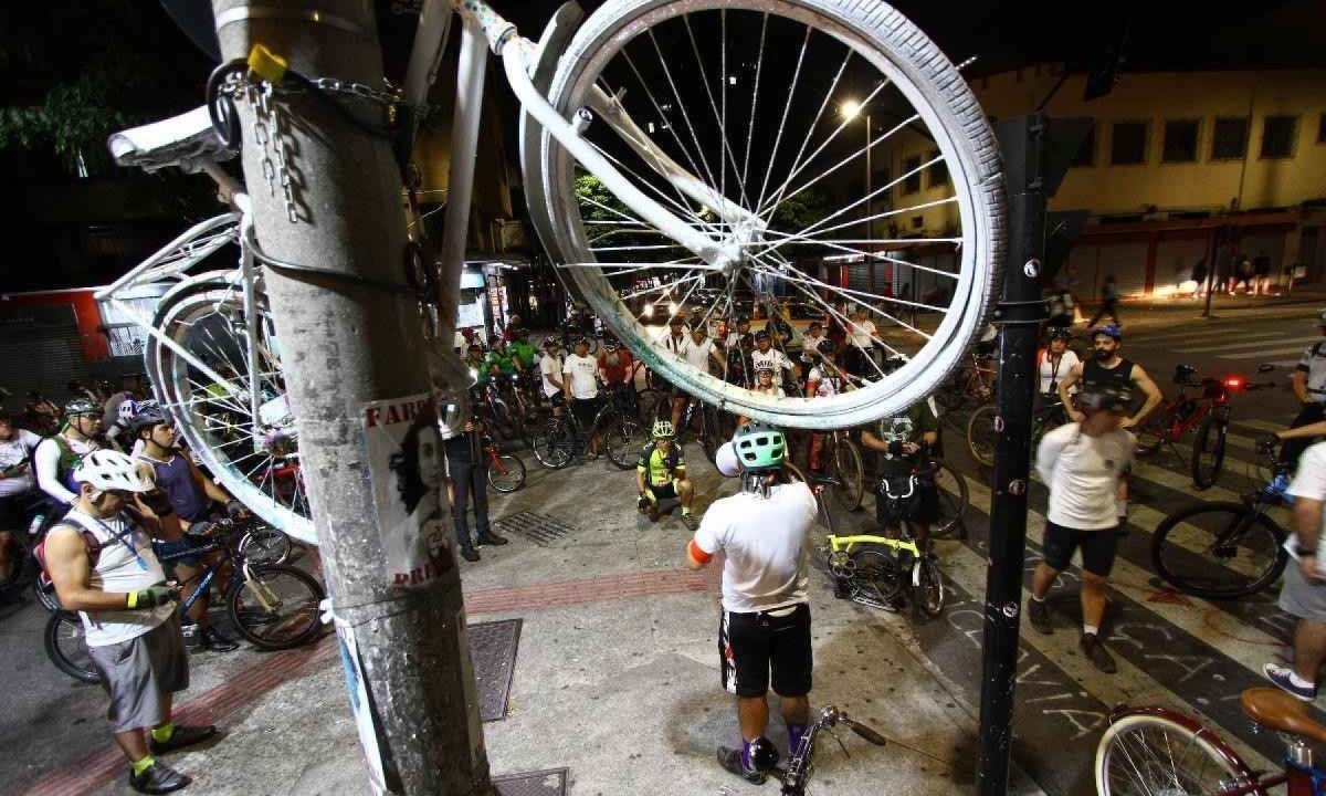 Morte de ciclista motivou protestos em BH -  (crédito: Marcos Vieira /EM/DA. Press. Brasil. Belo Horizonte)