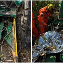 Trabalhador morre ao ficar preso em máquina de cortar cana em Juiz de Fora - Corpo de Bombeiros/Divulgação