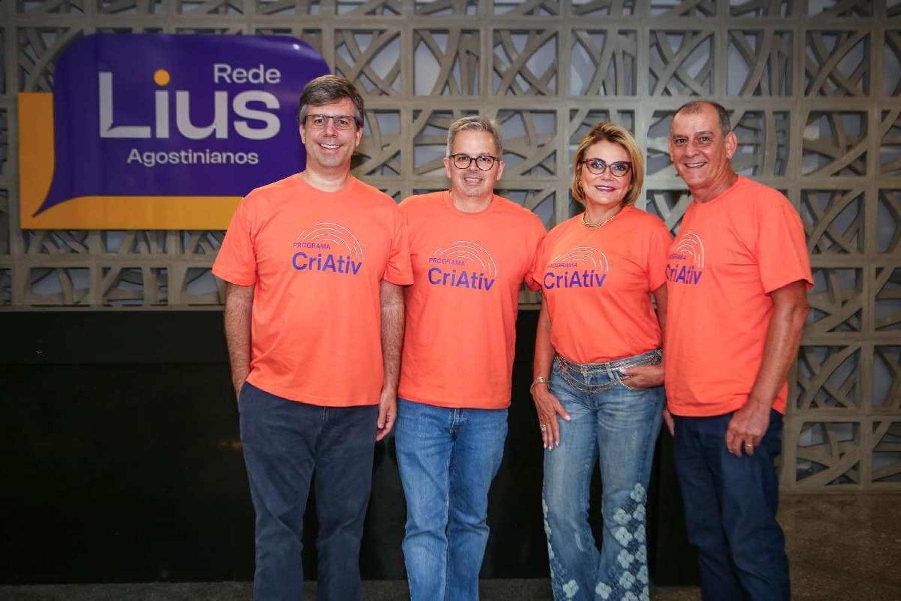 Paulo Andrade (Consultor Pedagógico do CriAtiv), Márcio Horta (CEO da Rede Lius), Taís Tomaz (Coordenadora Pedagógica do CriAtiv) e Paulo Negreiros (Diretor Pedagógico da Rede Lius)