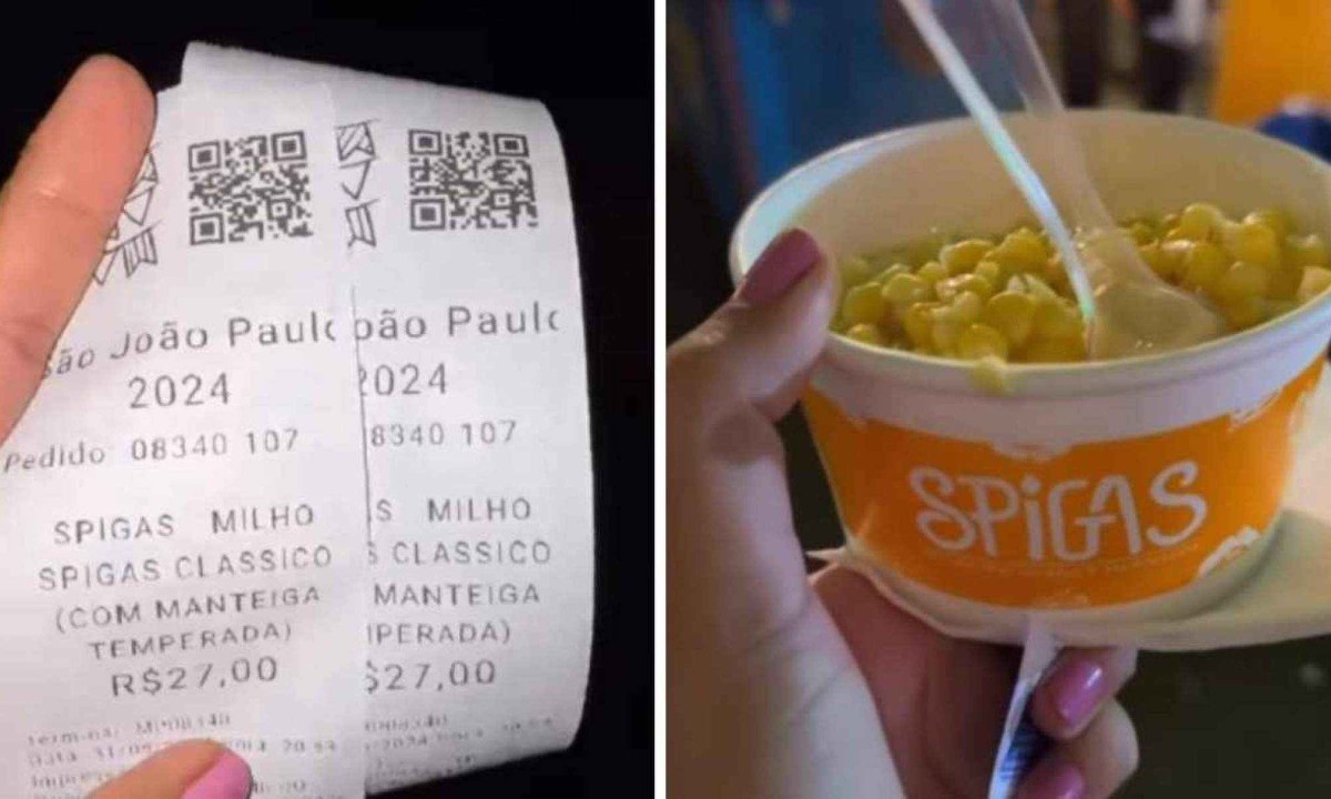Mirian comprou dois potes de milho por R$ 27, cada -  (crédito: Reprodução / Instagram)