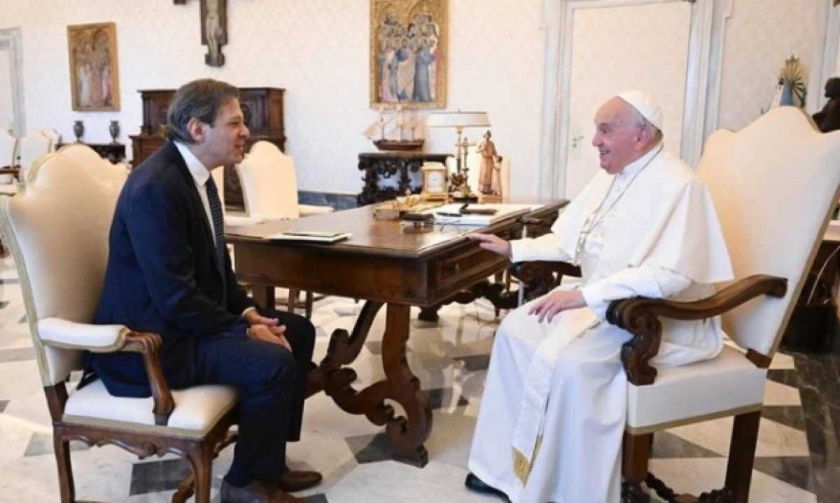 Haddad se encontrou com o papa nesta quinta-feira -  (crédito: Servizio Fotografico/Vatican Media)