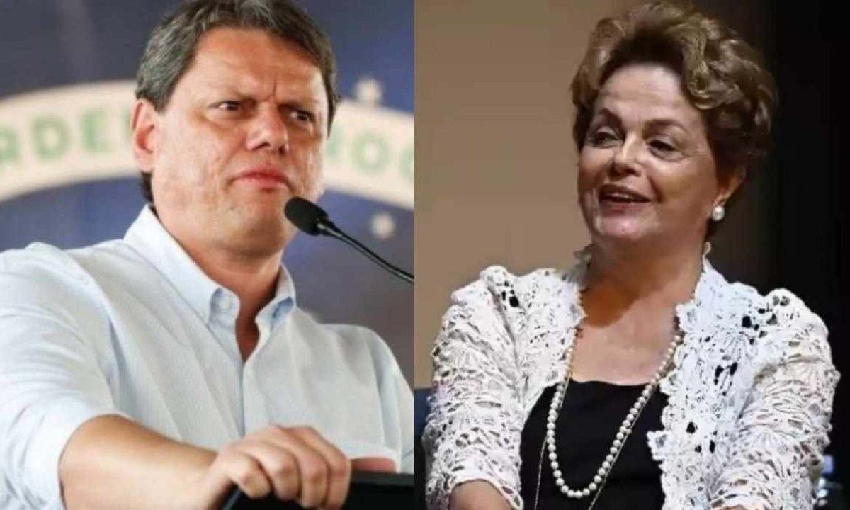 Tarcísio afirma que relação com Dilma sempre foi respeitosa -  (crédito: Alan Santos/PR - Mauro Pimentel/AFP)