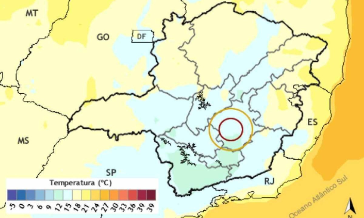 Clima em Minas Gerais no sábado