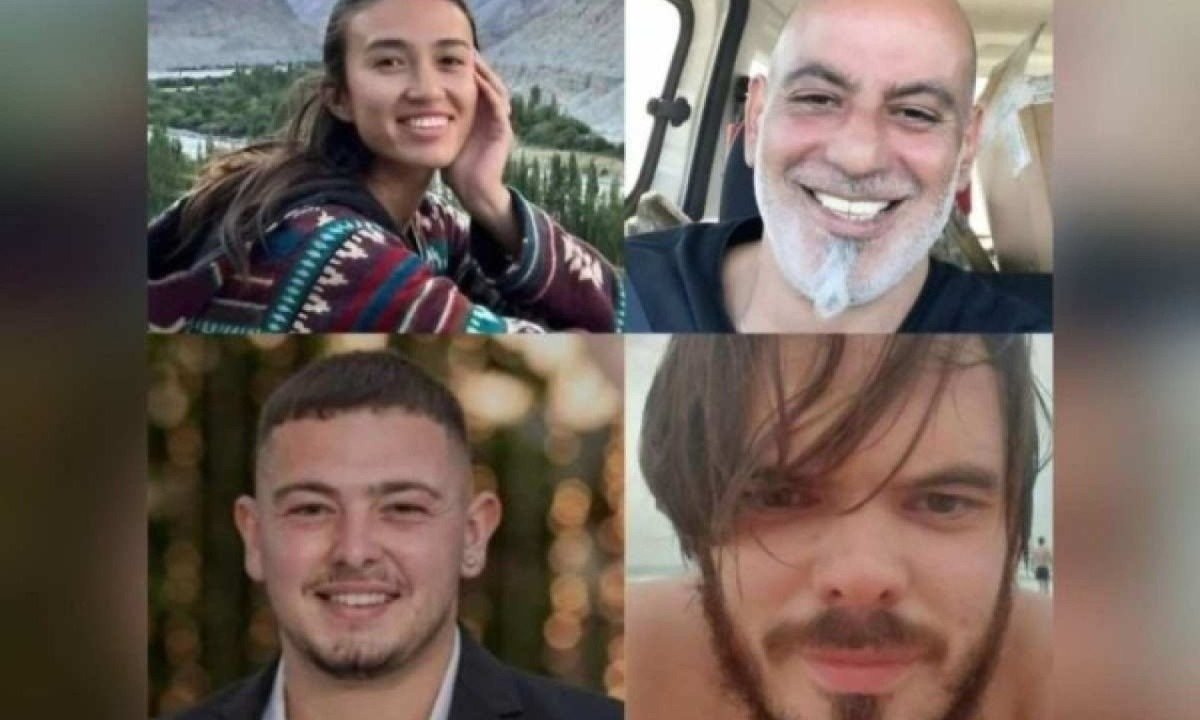 Montagem de fotos dos quatro reféns dos terroristas do Hamas resgatados pelo Exército de Israel -  (crédito: Embaixada de Israel)