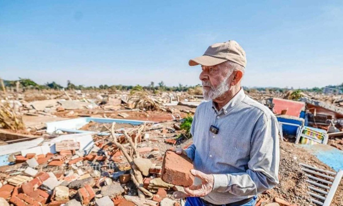 Presidente Lula visitou o Rio Grande do Sul algumas vezes depois da enchente histórica que devastou o estado -  (crédito: Ricardo Stuckert/PR)