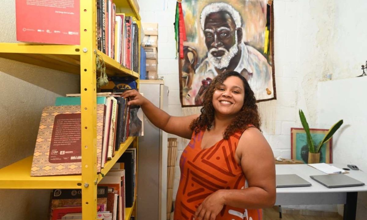  Biblioteca é no Quilombo Manzo Ngunzo Kalango, no bairro Santa Efigênia, na Região Leste -  (crédito: Leandro Couri/EM/D.A. Press)