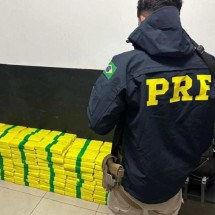 PRF apreende mais de 250 kg de maconha e prende um homem na BR-365, em MG - Divulgação/PRF