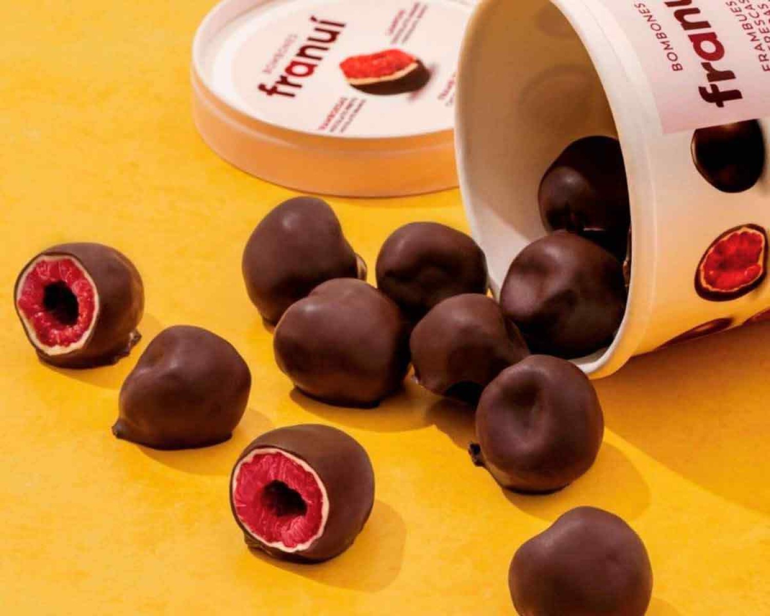 Bombons de chocolate com framboesa da fábrica Rapa Nui são sensação em Bariloche