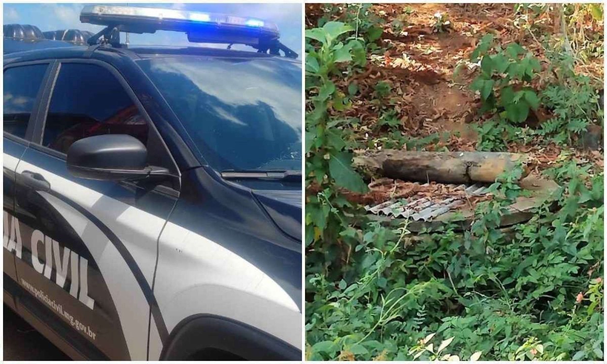 Polícia localizou os restos mortais em uma cisterna no Bairro São Geraldo, na Zona Sul de Juiz de Fora, em janeiro deste ano -  (crédito: PCMG)