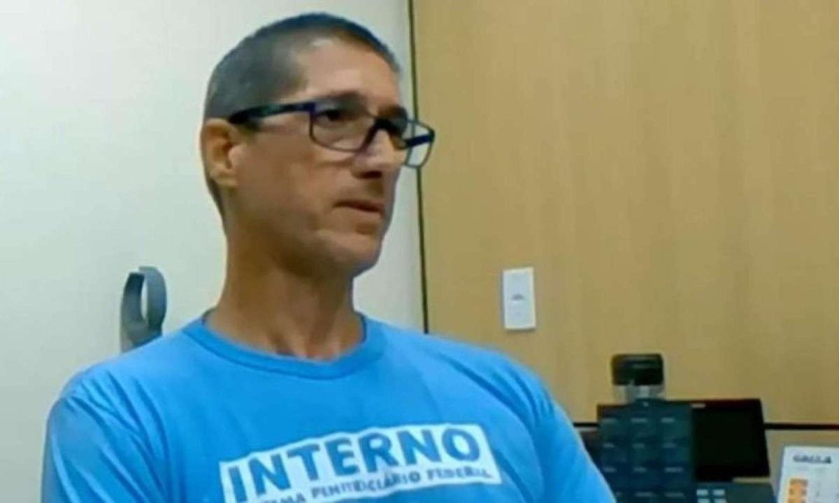 Ronnie Lessa em depoimento à polícia, no Rio de Janeiro -  (crédito:  Reprodução/TV Globo)