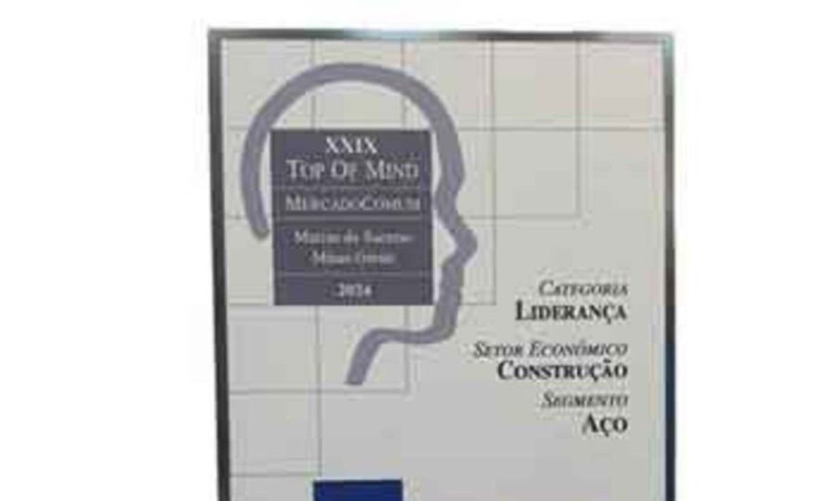 O prêmio Top of Mind/MG destaca a empresa como a marca mais lembrada pelo público no segmento de aço no Estado -  (crédito: Divulgação)