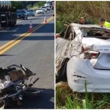 Pai e filho em moto morrem em batida com carro na BR-116, em Minas Gerais - Portal Kadu Fontana