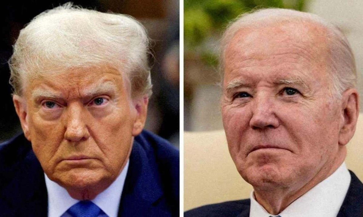 Trump e Biden se enfrentam em debate nesta quinta-feira (27/6) -  (crédito: Getty Images)