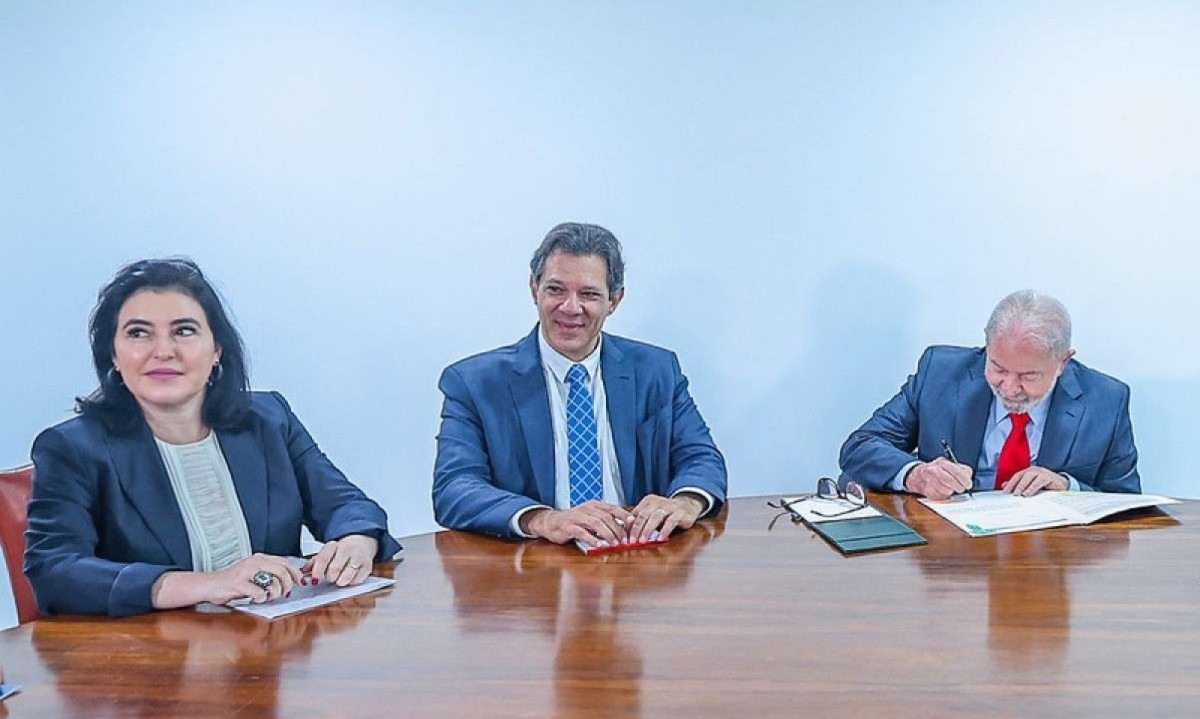 Tebet (Planejamento) e Haddad (Fazenda) defendem a revisão das despesas do governo -  (crédito: Ricardo Stuckert/PR)