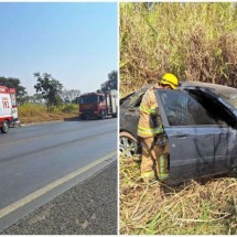 Motorista desvia de cão na BR-354, capota e aguarda 9h por resgate em MG - Corpo de Bombeiros