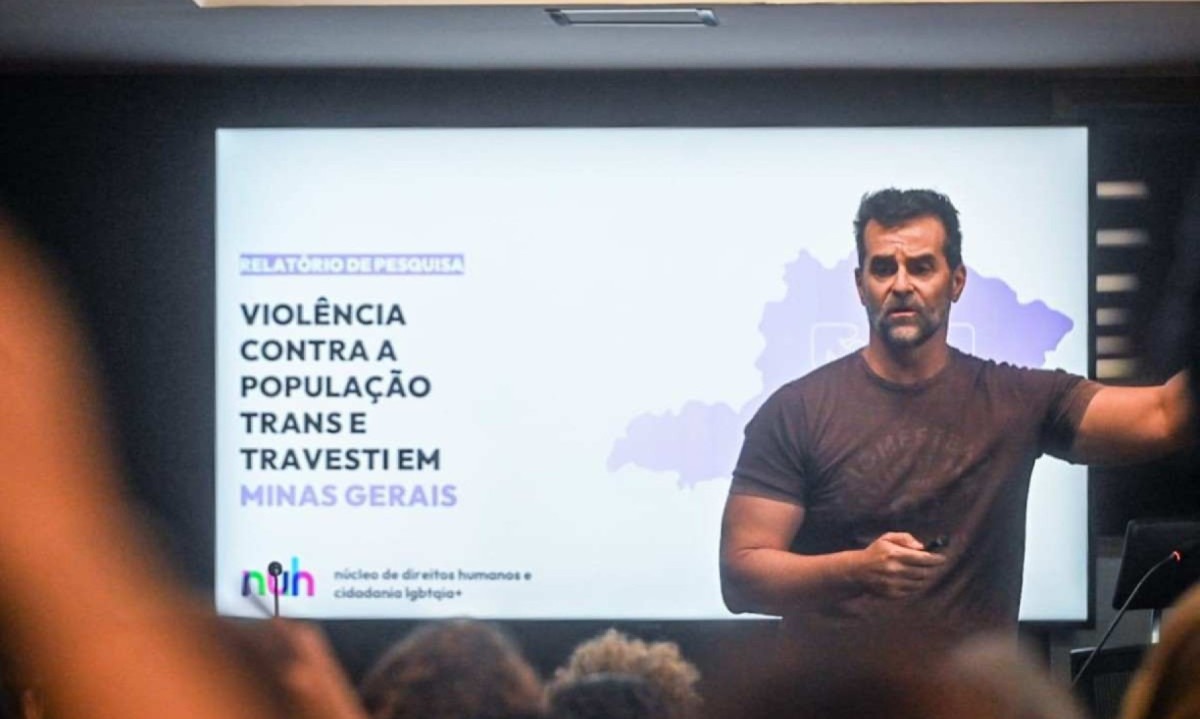Professor Marco Aurélio Máximo Prado apresentou dados sobre violência contra pessoas trans e travestis em MG -  (crédito: Leandro Couri/EM/D.A. Press)