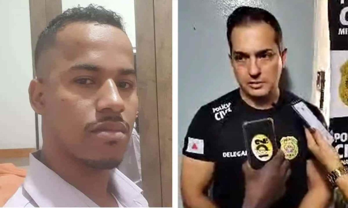 Fabrício Altemar (d), delegado responsável pelas investigações do assassinato de Ronilton Moura, disse a motivação do crime pode ter sido passional, mas não está descartada a hipótese de latrocínio -  (crédito: Redes Sociais/Divulgação)