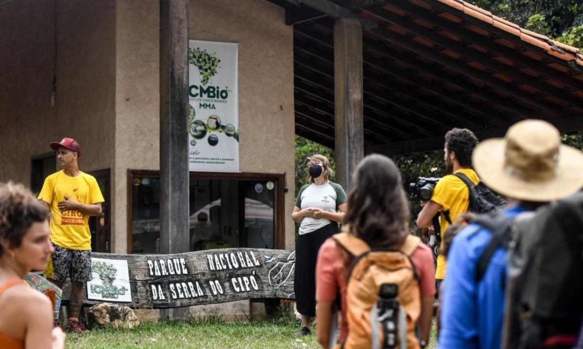 Fachada da entrada do Parque Nacional da Serra do Cipó -  (crédito: Leandro Couri/EM/DA Press)