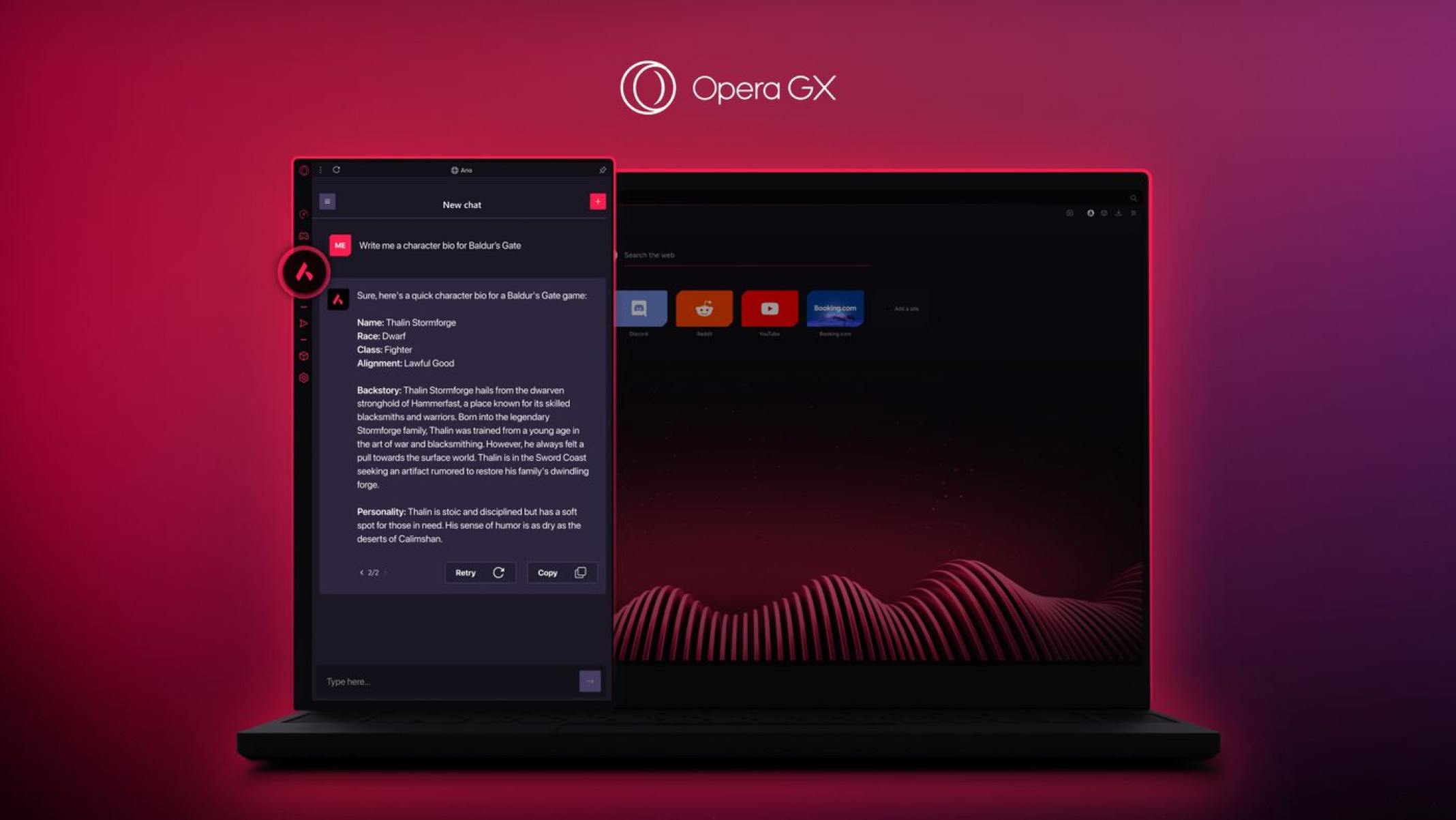 IA do Opera GX agora cria imagens e lê textos em voz alta