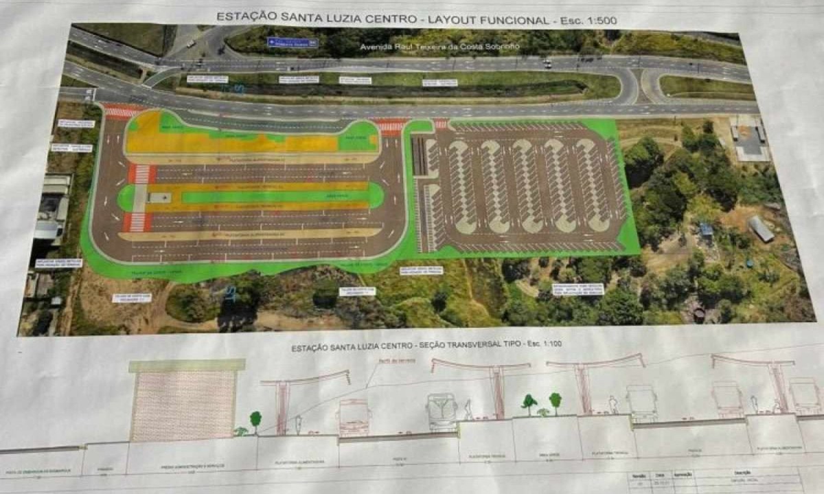 O projeto do Terminal Santa Luzia inclui estacionamento para veículos leves, motos e bicicletário