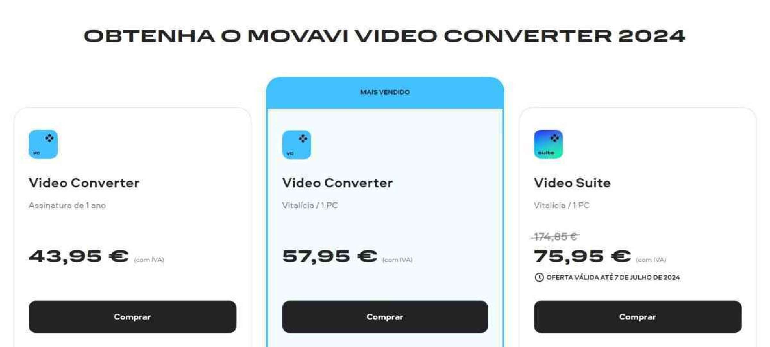 O Movavi Video Converter oferece opções flexíveis de preços que atendem tanto a usuários ocasionais quanto a profissionais