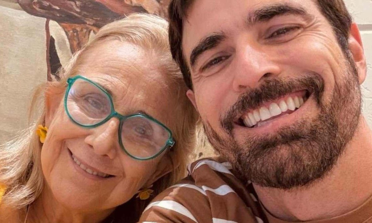 Reynaldo Gianecchini e a mãe, Heloisa Helena, de 81 anos -  (crédito: Instagram/Reprodução)