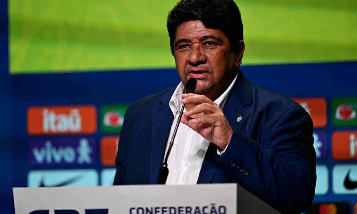 Ednaldo Rodrigues é presidente da Confederação Brasileira de Futebol (CBF) e responsável pela gestão da Seleção Brasileira -  (crédito: MAURO PIMENTEL/AFP - 10/5/24)