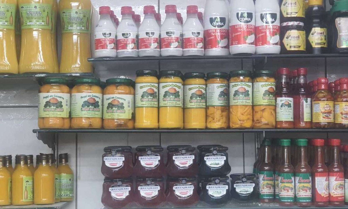 No Mercado Central o pequi é vendido em diferentes produtos, mas o aroma característico está mantido em todas as opções -  (crédito: Ígor Passarini/EM/D.A. Press)