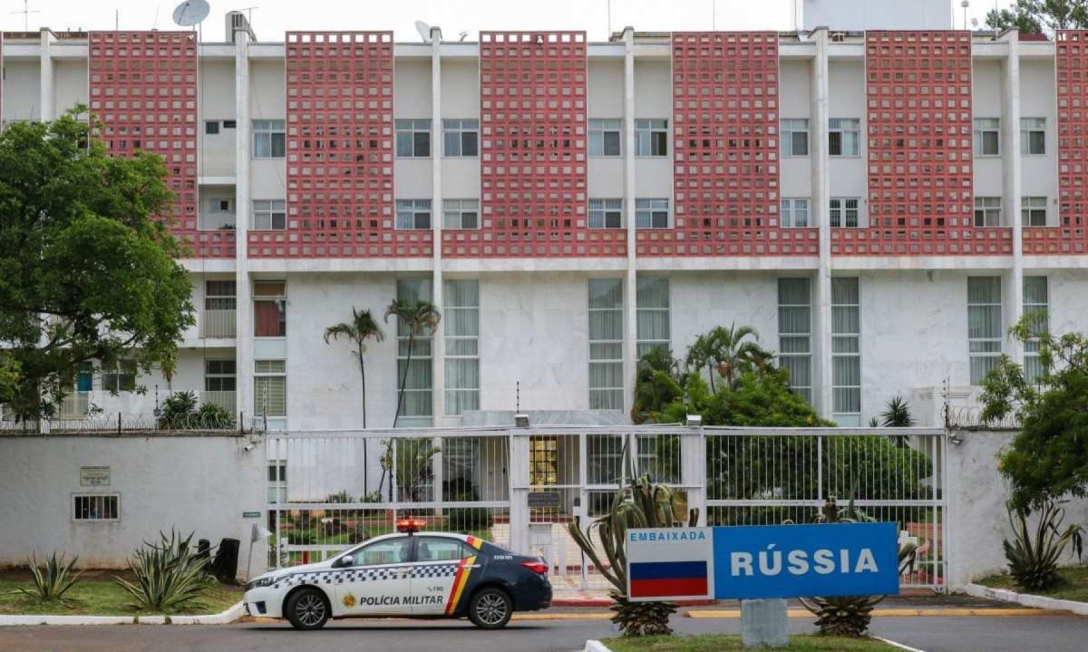 Fachada da embaixada da Rússia em Brasília     -  (crédito: Fabio Rodrigues-Pozzebom/ Agência Brasil)