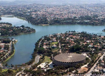 Imagem aérea da Lagoa da Pampulha, em BH (MG) -  (crédito: Rodrigo Lima/Monitoramento-Ministério do Esporte)