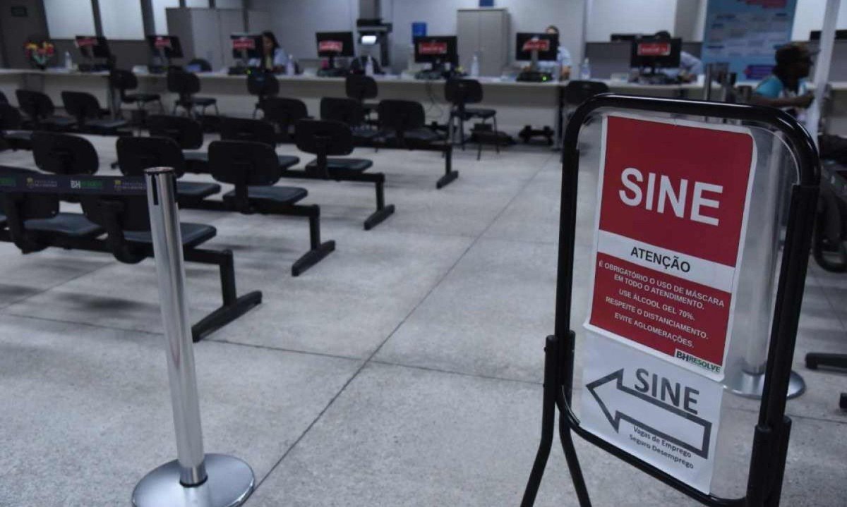 O processo seletivo acontece no Sistema Nacional de Emprego (Sine) do posto BH Resolve -  (crédito: Gladyston Rodrigues/EM/D.A. Press)