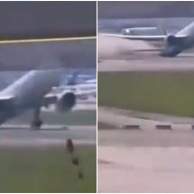 Avião que vinha da Itália para o Brasil bate a cauda ao tentar decolar - Reprodução/X/@MocAviacao
