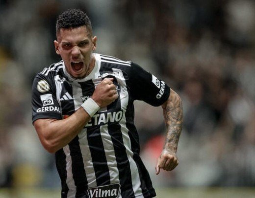 Paulinho comemora seu gol -  (crédito: Foto: Pedro Souza / Atlético)