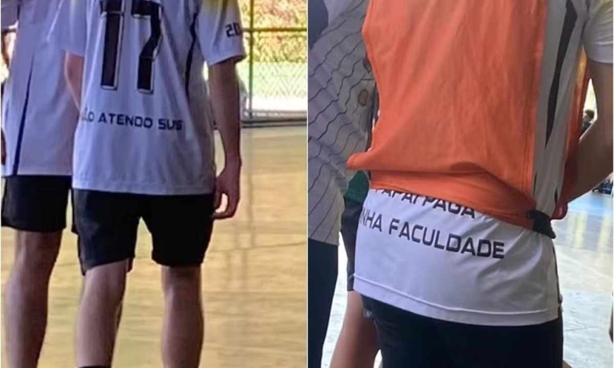 Camisas com ofensas usadas por alunos do Colégio dos Jesuítas durante torneio esportivo da instituição