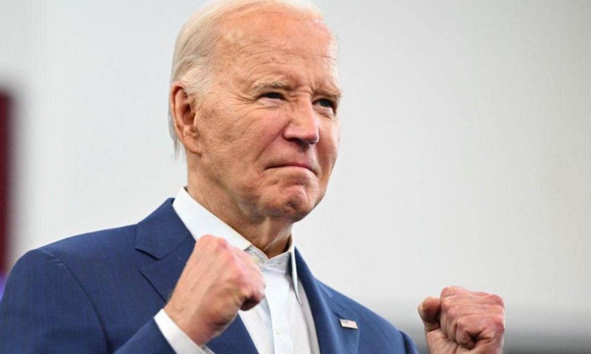 Em coletiva de imprensa durante conferência da Otan, Biden se confundiu e se referiu à sua vice, Kamala Harris, como 'vice-presidente Trump'  -  (crédito:  EPA-EFE/REX/Shutterstock)