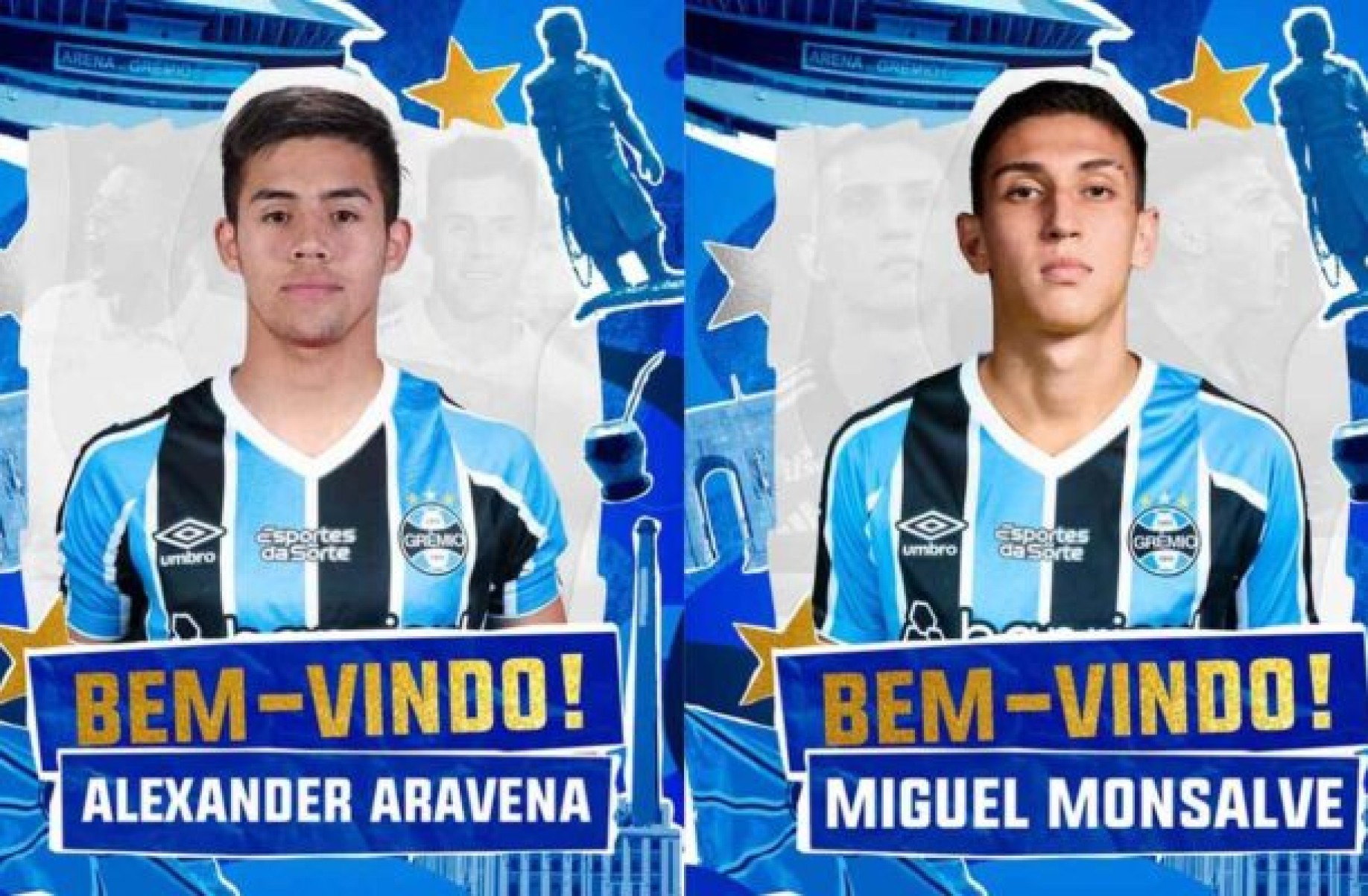 Grêmio desembolsa R$ 32,6 milhões e anuncia dois reforços. Conheça os jogadores