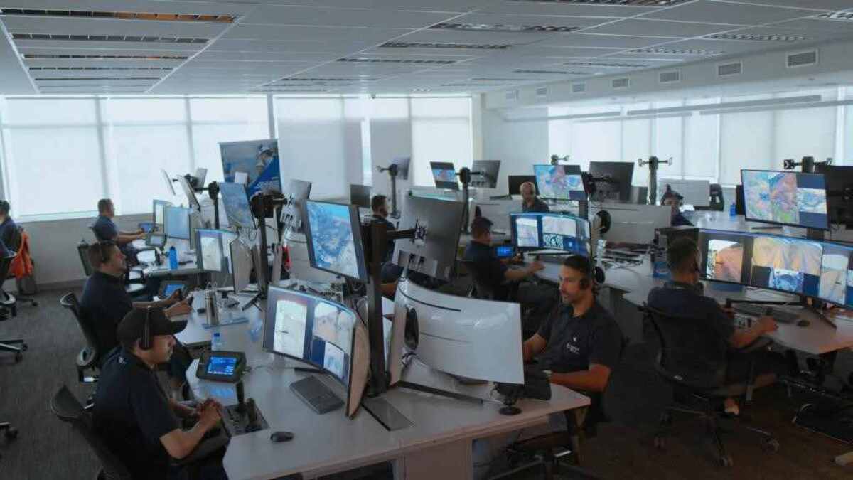 Centro de operações que atuou remotamente no processo de remoção de rejeitos da B3/B4