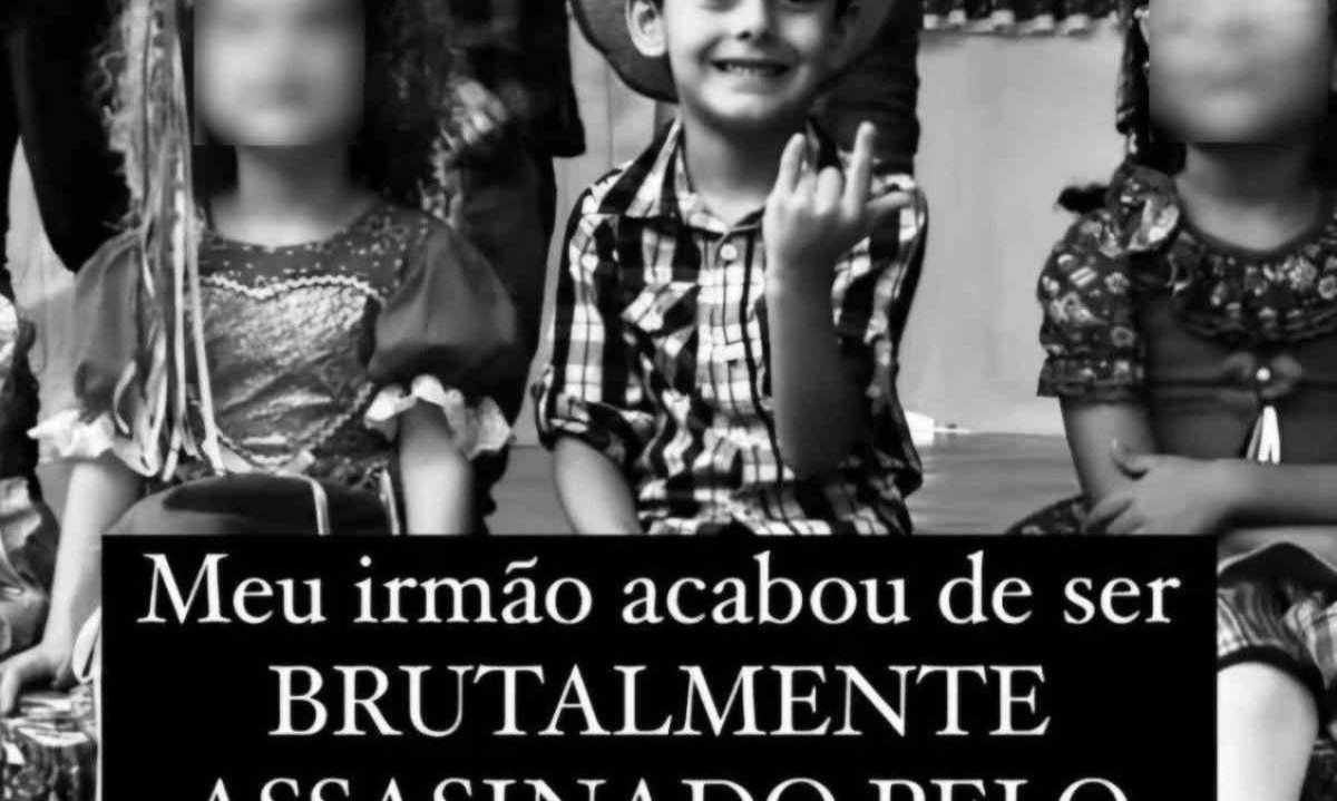 Criança de 5 anos foi morta pelo pai, em Uberlândia  -  (crédito: Redes sociais)