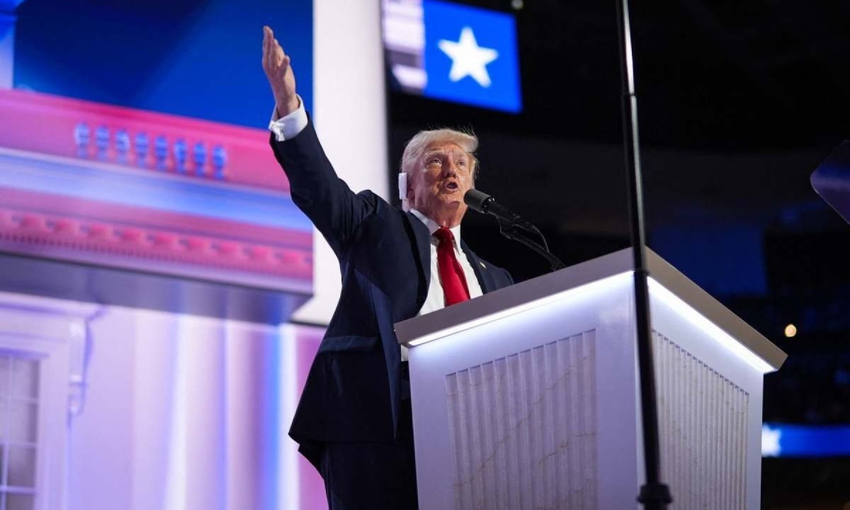 Trump discursou em convenção do Partido Republicano       -  (crédito: Andrew Harnik / GETTY IMAGES NORTH AMERICA)