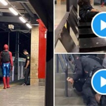 Briga entre Homem-Aranha e usuário no metrô de BH movimenta a internet - Reprodução/X