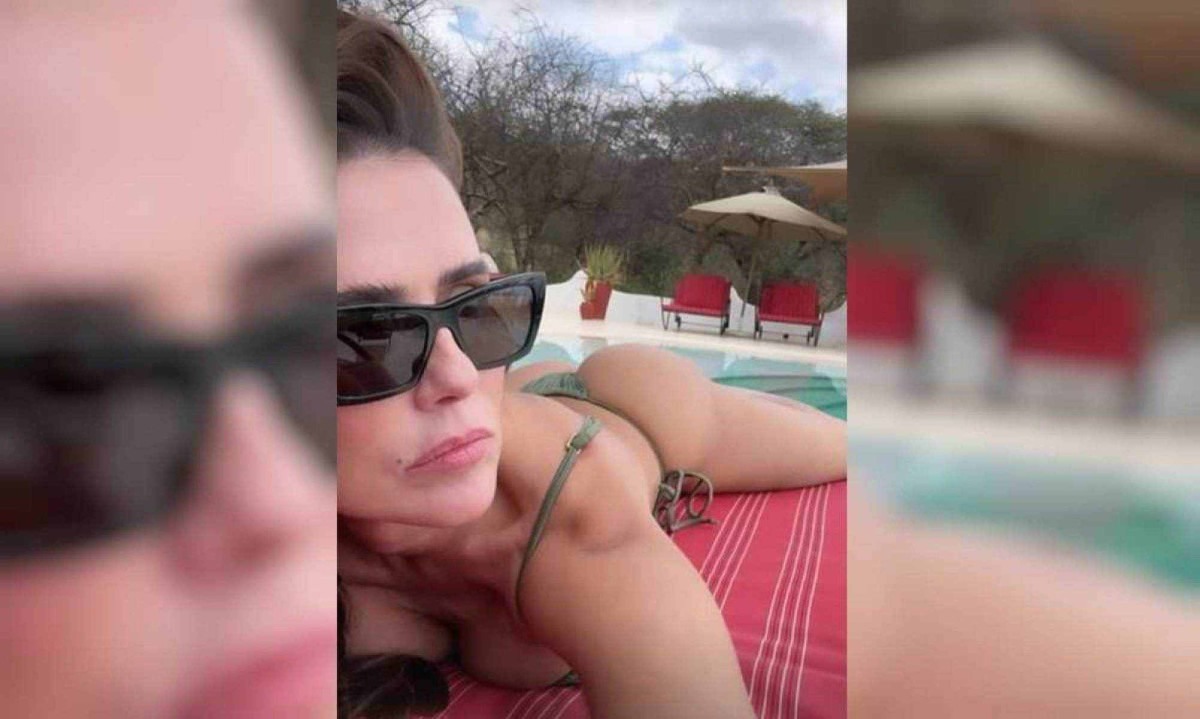 Deborah Secco caprichou na pose à beira da piscina -  (crédito: Reprodução/Instagram)