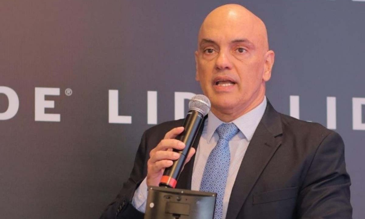 O ministro do STF Alexandre de Moraes durante fala no encontro do Lide na manhã desta segunda-feira (22/7) em São Paulo  -  (crédito: Reprodução Instagram @lideglobal / Foto Evandro Macedo/LIDE)