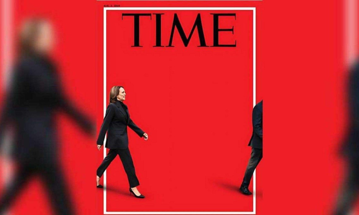 Revista Time aponta Kamala Harris como sucessora de Joe Biden como representante do Partido Democrata na corrida presidencial dos EUA -  (crédito: Reprodução: Redes Sociais/Time)